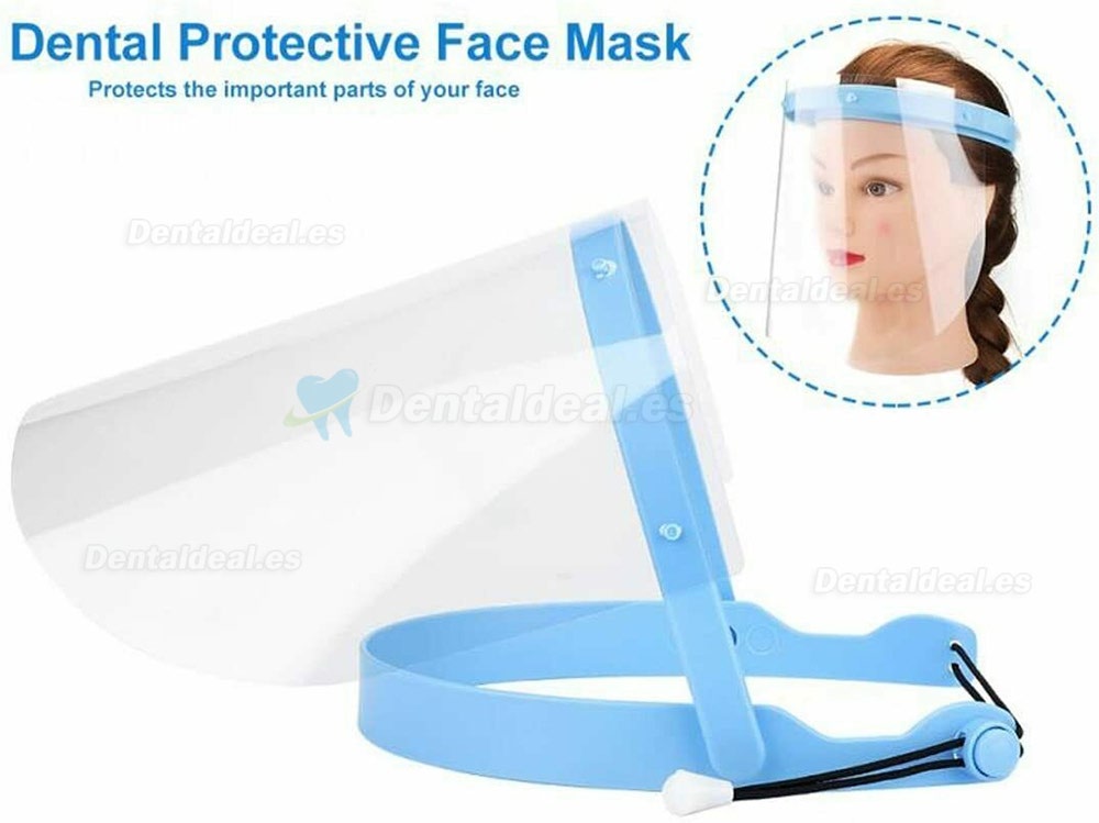 1 Juego desmontable Pantalla Protectora Facial Dental Anti-Fog Protección con 10 viseras